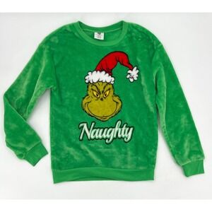 The Grinch Shirt Women Medium (7/9) Green‎ Long Sleeve Soft Sweater Naughty